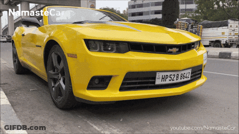 Yellow Car With License Plate Hp52b8642 GIF