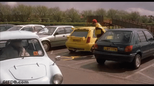 Yellow Car With License Plate L915 YTN GIF