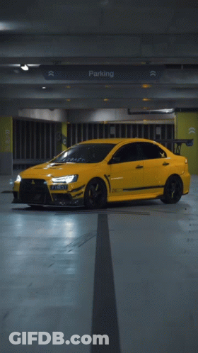Yellow Car With License Plate Saying Finest GIF