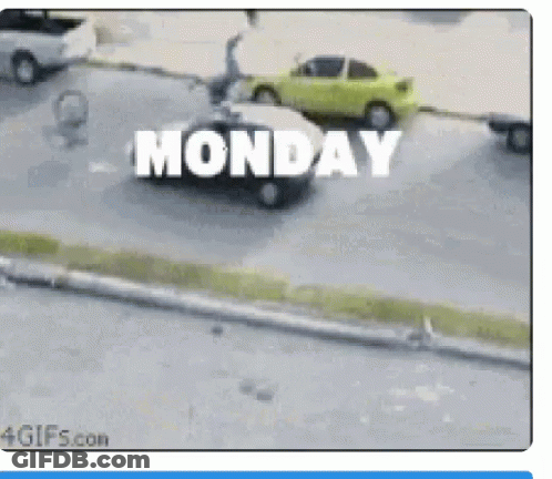 Yellow Car With Monday GIF