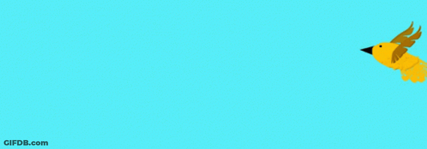 Yellow Cartoon Bird Flying GIF