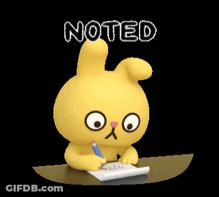 Yellow Cartoon Bunny Writing Noted GIF