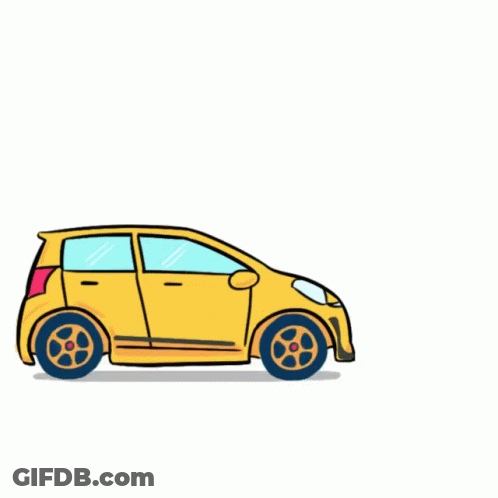 Yellow Cartoon Car Saying Beep Beep GIF