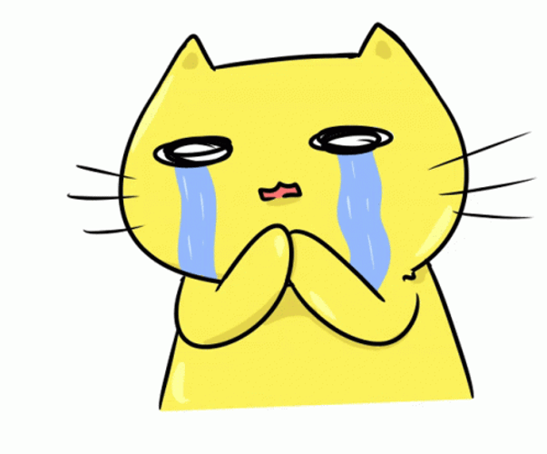 Yellow Cartoon Cat Screaming GIF