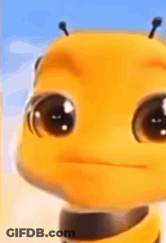 Yellow Cartoon Character Close Up GIF