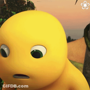 Yellow Cartoon Character Face GIF