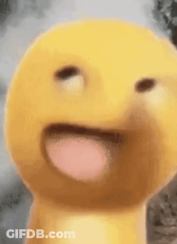 Yellow Cartoon Character In Blue Apron GIF