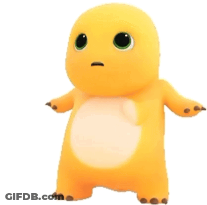 Yellow Cartoon Character Making Funny Face In Grass GIF