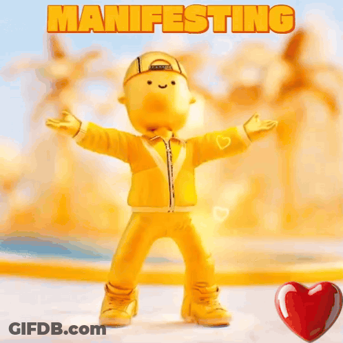 Yellow Cartoon Character Manifesting GIF