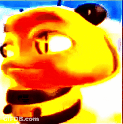Yellow Cartoon Character's Face GIF