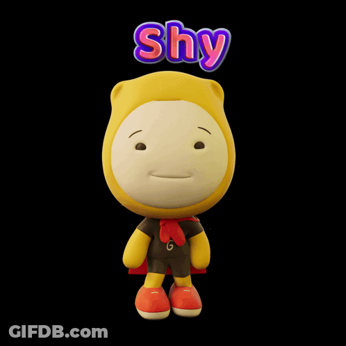 Yellow Cartoon Character Shy GIF