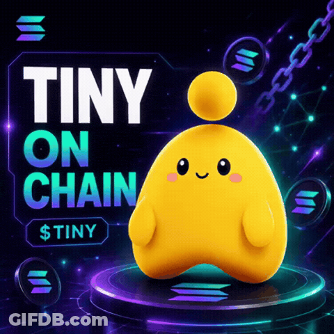 Yellow Cartoon Character Tiny On Chain Advertisement GIF