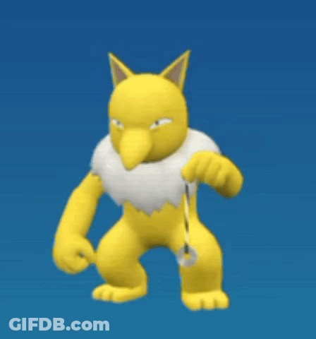 Yellow Cartoon Character With Bird Head GIF