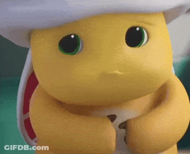 Yellow Cartoon Character With Green Eyes, White Hat GIF