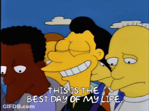 Yellow Cartoon Character With Phone Saying CBS GIF