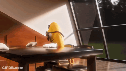 Yellow Cartoon Character With Sunglasses GIF