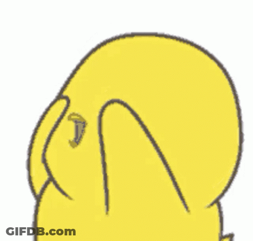 Yellow Cartoon Duck Covering Face GIF