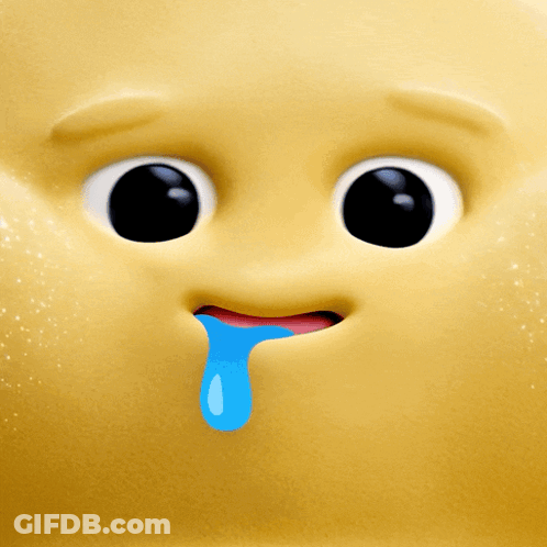 Yellow Cartoon Face Blue Tear From Mouth GIF