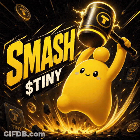 Yellow Cartoon Holding Hammer Smash $ Tiny GIF