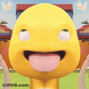 Yellow Cartoon Sticking Tongue Out LDB GIF