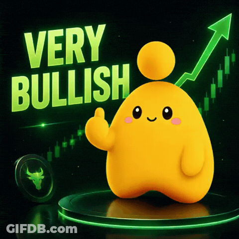 Yellow Cartoon Thumbs Up Very Bullish Sign GIF