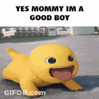 Yellow Cartoon Tongue Out Yes Mommy Good Boy GIF