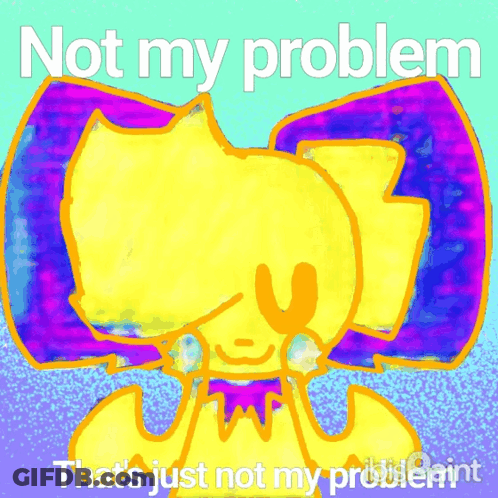 Yellow Cat With Purple Bow Not My Problem GIF