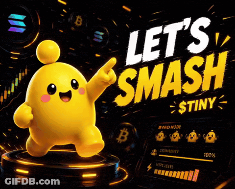 Yellow Character Smashing Tiny Poster GIF