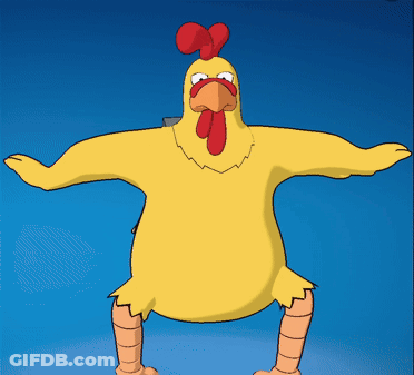 Yellow Chicken With Red Crest Arms Outstretched GIF