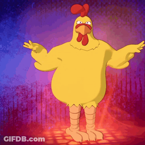 Yellow Chicken With Red Crest GIF