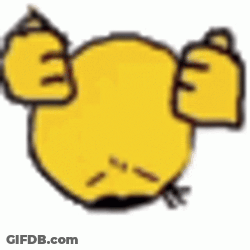 Yellow Chicken With Wings And Smiley Face GIF