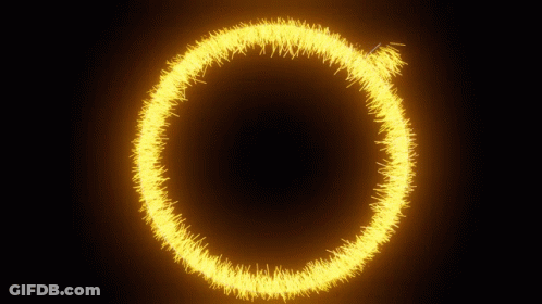 Yellow Circle With Black Background And Lines GIF