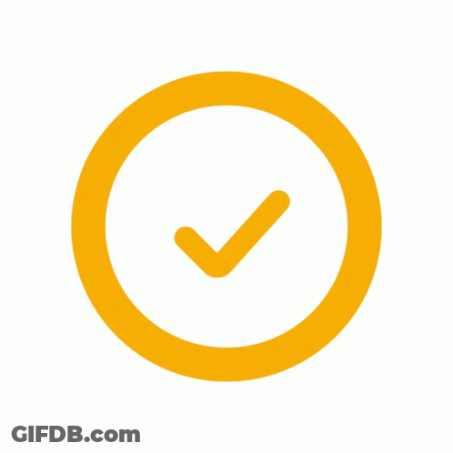 Yellow Circle With Check Mark GIF