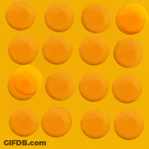 Yellow Circles With Red Center On Yellow Background GIF