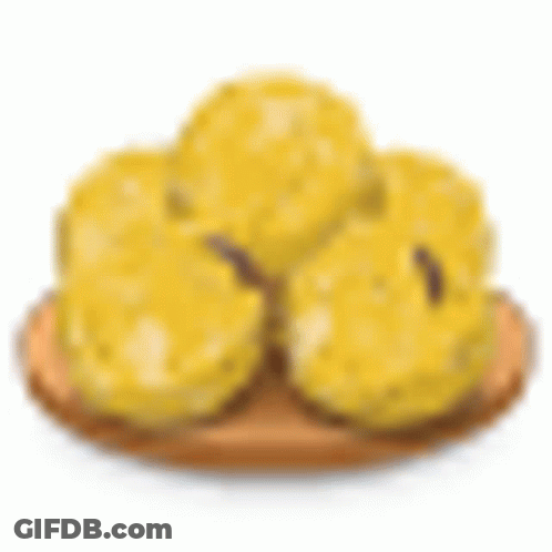 Yellow Cookies On Wooden Plate GIF