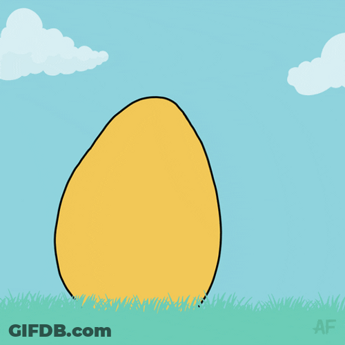 Yellow Cracked Easter Bunny Egg Animation GIF
