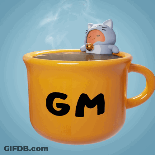 Yellow Cup With GM Lettering GIF