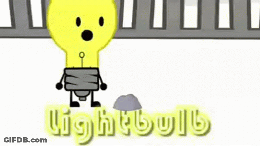 Yellow Cute Cartoon Light Bulb GIF