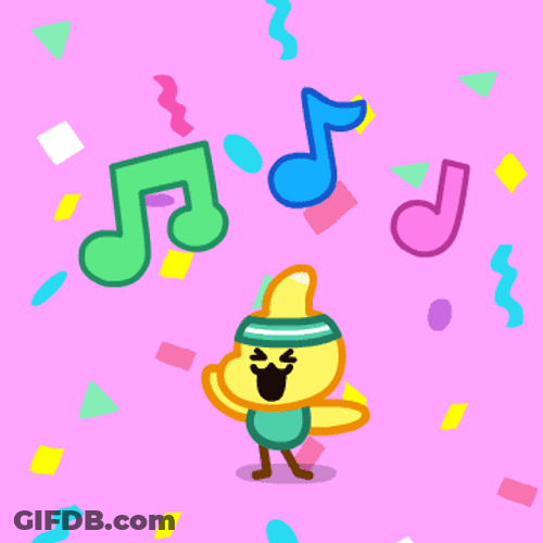 Yellow Dancing Dino Sing GIF