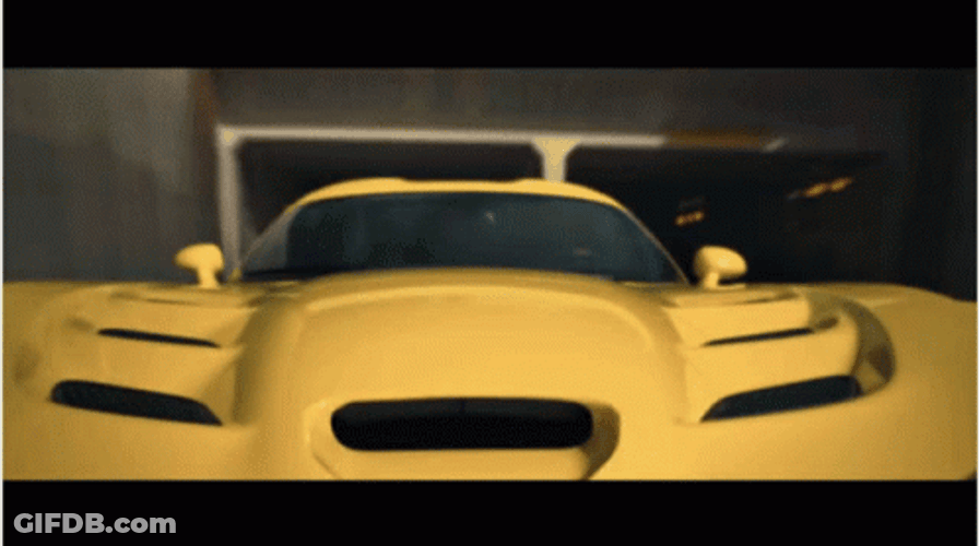 Yellow Dodge Racing GIF