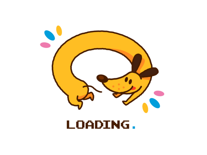 Yellow Dog Cartoon Loading GIF