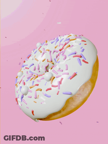 Yellow Donut With White Frosting GIF