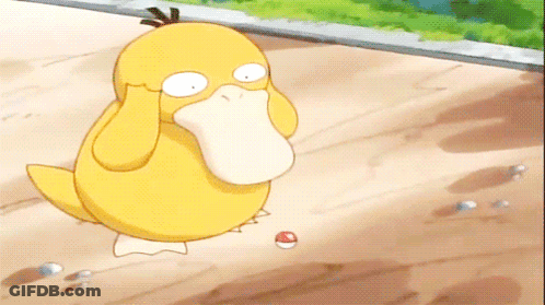 Yellow Duck Holding Pink Heart GIF