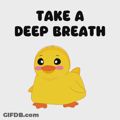 Yellow Duck Saying Take A Deep Breath GIF
