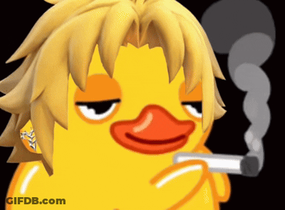 Yellow Duck Smoking Cigarette GIF