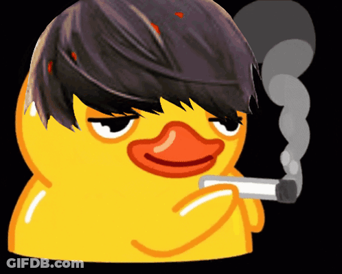 Yellow Duck Smoking Cigarette GIF