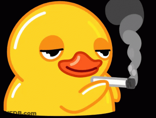 Yellow Duck Smoking Cigarette GIF