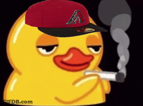 Yellow Duck Smoking Cigarette With Red Hat A GIF
