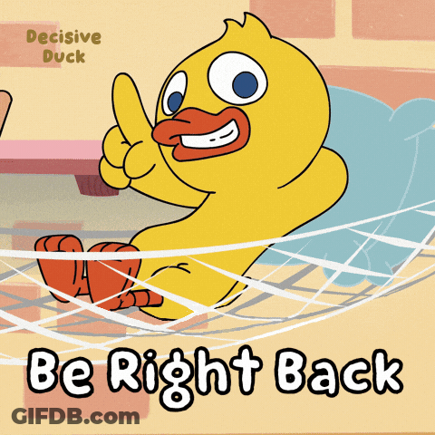 Yellow Duck Thumbs Up Be Right Back GIF