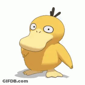 Yellow Duck With Black Head Standing GIF